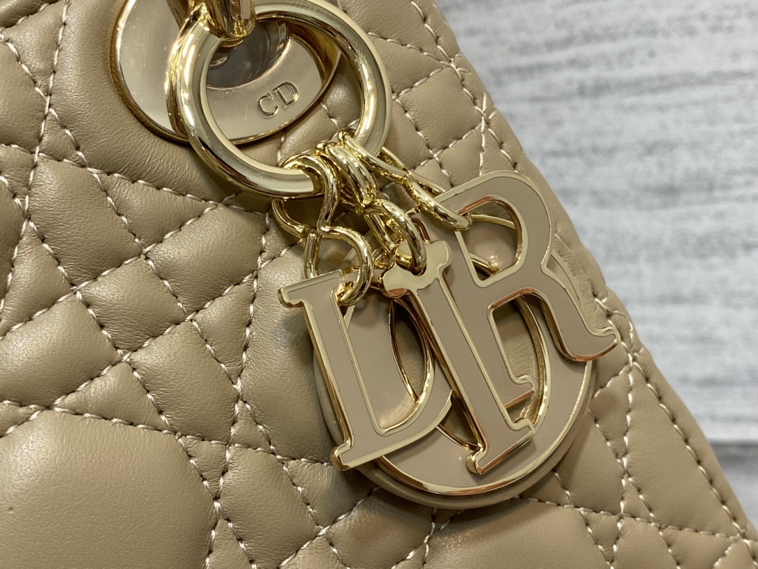 Mini Lady Dior Bag Warm Taupe Cannage Lambskin